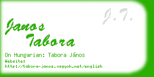 janos tabora business card